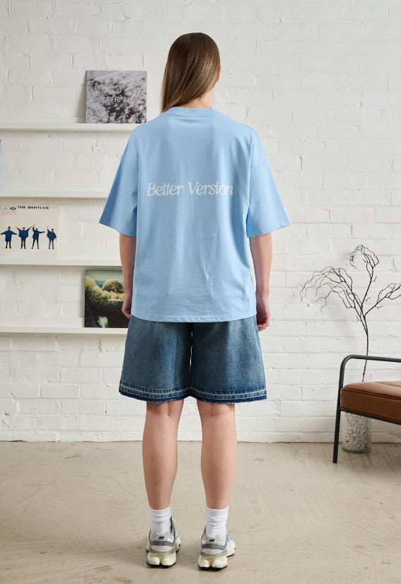 Better Version (Boxy Tee ) – Sky Blue